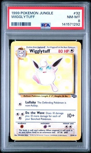 1999 POKEMON JUNGLE #32 WIGGLYTUFF PSA 8