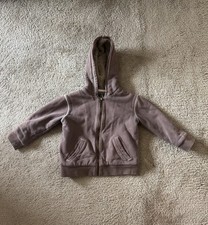 Mini Boden Sherpa Lined Zip Hoodie Brown Fleece Lining Warm Jacket 5-6Y Kids