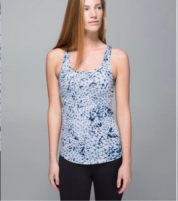 Lululemon Studio Racerback Tank Top SZ 6 Star Crushed Silver Fox Deep Navy