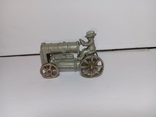 VINTAGE ARCADE OR HUBLEY CAST IRON TRACTOR 3 1/2 gray chrome wheels FORDSOM