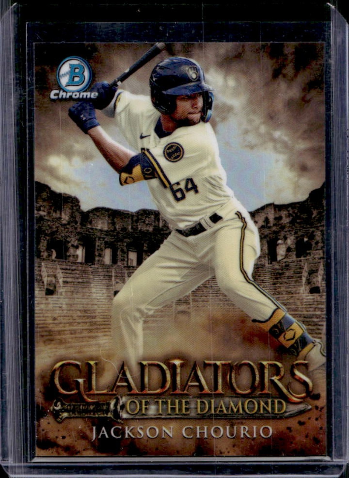 2024 Bowman Jackson Chourio Gladiators of the Diamond Chrome RC #GOTD-7 Brewers