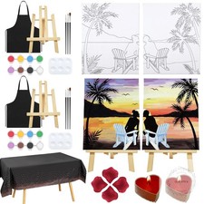 Date Night Painting Kit for Couples Sip and Paint Kit for Adults Couples Pre Dra