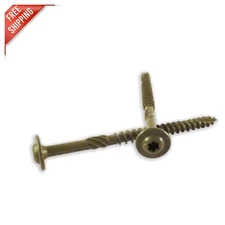 25-Pack of  5/16" x 6" Exterior Wood Screws - Quick-Start Type-17 Point