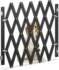 Relaxdays Safety Gate, Barrier, Extendable up to 126 cm, 70-82 cm high, Bamboo,