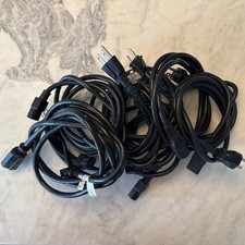 Lot of 10 3-Prong Power Cables 6FT PC, Computer Printer Power Cord - 15A Cords