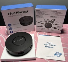 Getatek Mini USB C Docking Station Dual HDMI Monitor 7 Port Mini Dock