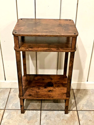 Side Table 3-Tier Small Narrow End Table for Couch 11.81''D x 15.75''W x 27.56''H