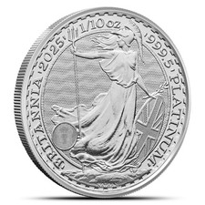 2025 1/10 oz British Platinum Britannia Coin (BU) 1832.90 per troy oz