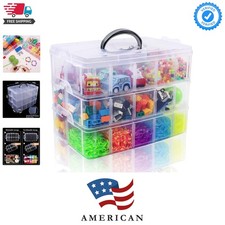 3-Tier Stackable Storage Container Box with Dividers-30 Compartments, Bead Or...