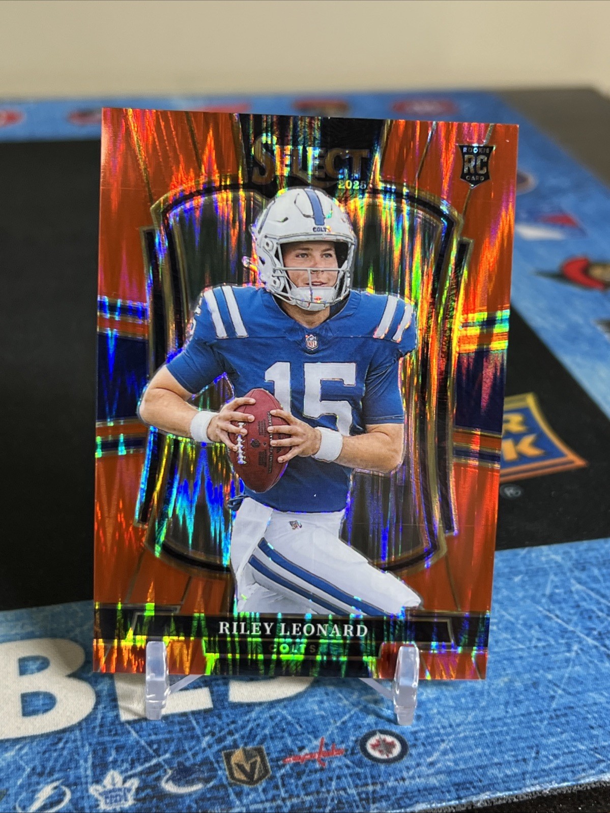 2025 Panini Select Riley Leonard Premier Level RC Red Prizm #165/249 Colts