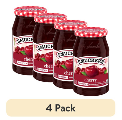 (4 pack) Smucker s Cherry Preserves, 12 oz Jar
