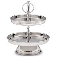 Etagere 2 StöCkig Edelstahl 26 X Ø 21 Cm 2 Ebenen ServierstäNder Stufentablett