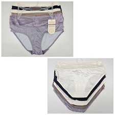 5 Pack WARNERS No Pinching Women's S M L XL Micro Hipsters Lace Waist Cream Navy