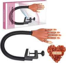 Practice Hand for Acrylic Nails 100 Pcs Nail Tips Training Hand for Nail Art