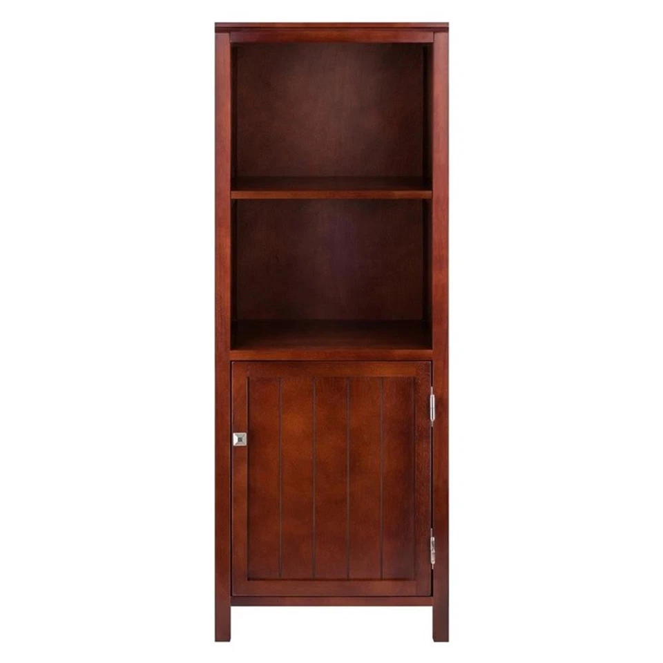 Winsome Brooke Transitional Solid Wood Cupboard with 2 Shelves in Antique Walnut - Image 3 of 4
