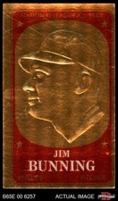 1965 Topps Embossed #17 Jim Bunning Phillies HOF 4 - VG/EX