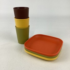 Lil Tuppers Tupperware Mini Child Tumblers TupperToys Cups Plates Harvest Colors