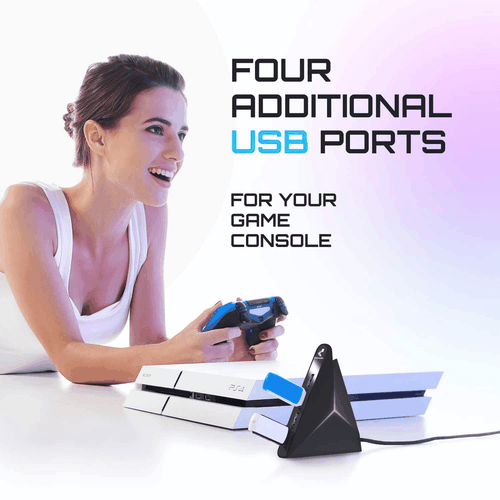 USB 3.0 Hub Vertical Data Hub with Long Cord 4 Additional Ports for Mac & PC - Picture 2 of 7
