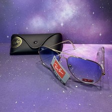 NWT Authentic Ray Ban Classic Large Aviator RB3026 3026 Gold Light Blue Lens