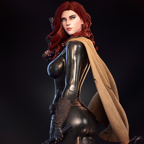 Abe3D Figure: Mara Jade Fan Art – 3D Resin Multi-Scale - Picture 1 of 18
