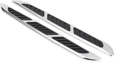 2pcs Universal Hood Vent Air Intake Chrome Grille Side Scoop black + silver 