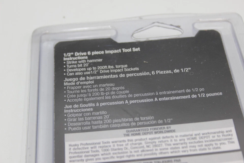 VTG Husky Hand Impact Tool Set #47200 Loosens Frozen Screws NOS NIP - Image 4 of 4