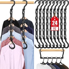 24 Pack Hangers Space Saving Magic Plastic Hanger Organizer Shirt Space Saving H