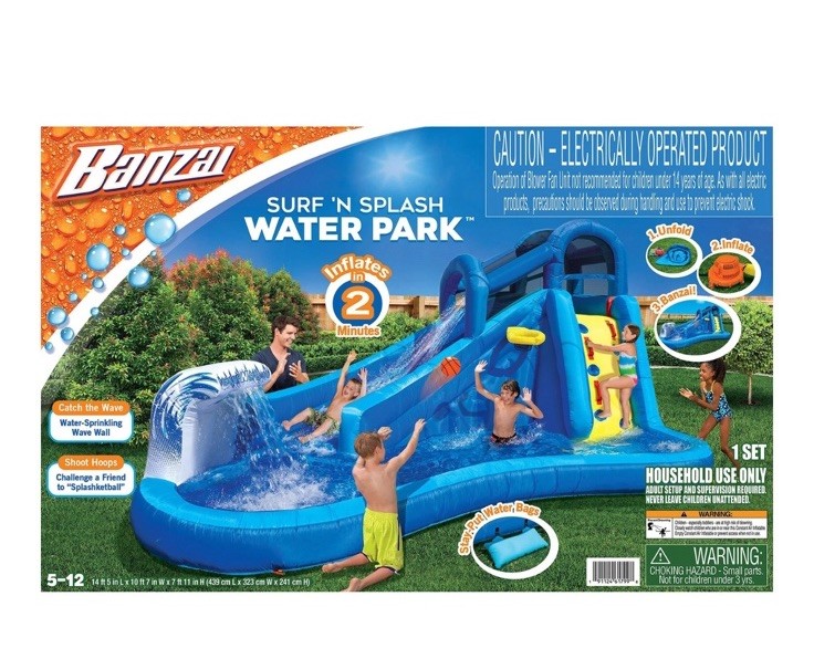 Banzai Inflatable Water Slide Hydroblast Water Park Banzai Twin