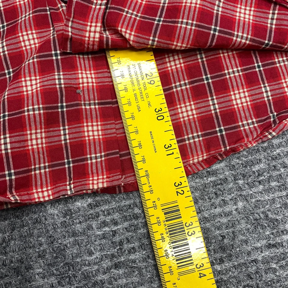 Camisa Coca Cola Abotonada Para Hombres XL Roja Cuadros Bordados Parches Manga Corta Foto 4 de 4