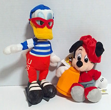 Disney Mickey Mouse Donald Duck Plush Lot of 2 Small 6-14 in Vintage 1998