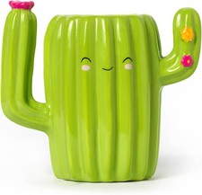 Portapenne in Ceramica, Desk Friends, Tema Cactus, da Scrivania, Dipinti a Mano