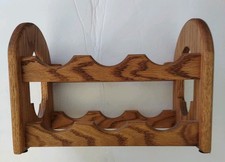 Vintage Oregon USA made 2 Tier Handcrafted Wood Wine Rack solid oak 6 bottles
