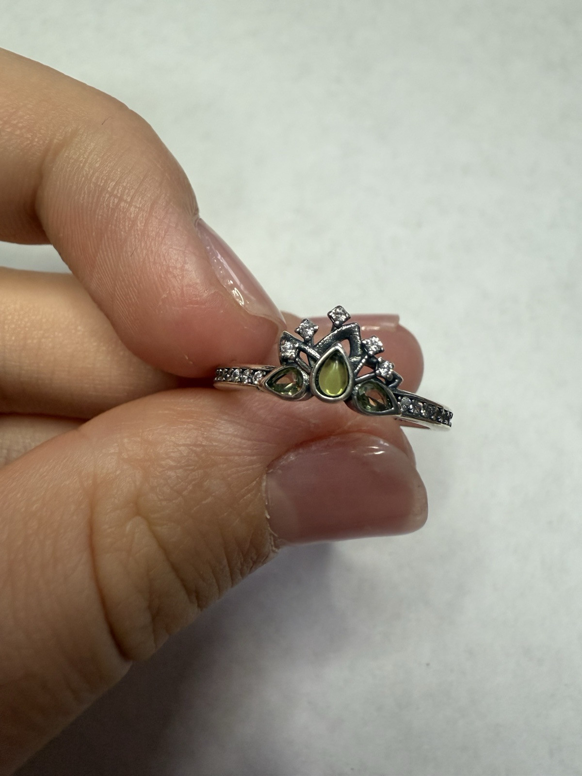 Pandora Disney Princess Tiana Tiara Ring 193653C01 Size 6 Sterling Silver