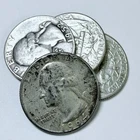 LOT OF 4 WASHINGTON QUARTERS 90% SILVER FREE SHIPPING $7327
