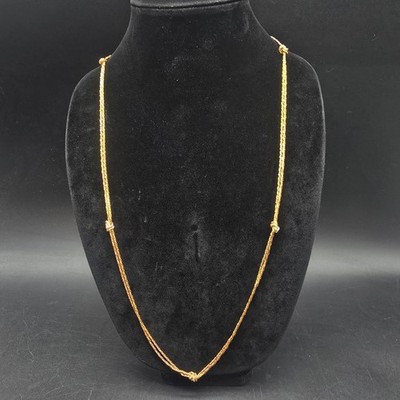 Avon Gold Tone Textured Double Rope Necklace In Box 