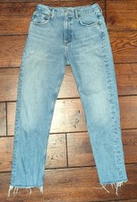 Agolde Cherie High Rise Straight Raw Hem Jeans in Tone Colorway A084B-1371 27x27