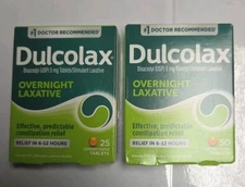 Dulcolax Laxative 5mg 25 Tablets Lot Of 2