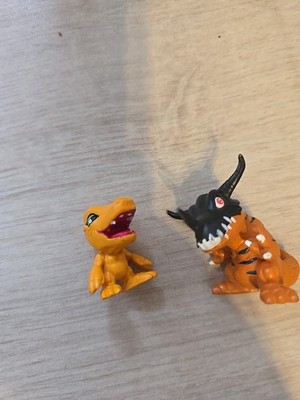 RARE Vintage Digimon Digital Agumon Mini Figure Bandai 1997 Toy Figure Pair