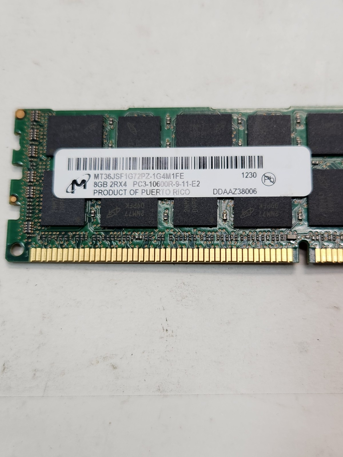 как выглядит Lot of 40x Micron 8GB DDR3 PC3-10600R ECC Registered Server RAM MT36JSF1G72PZ фото
