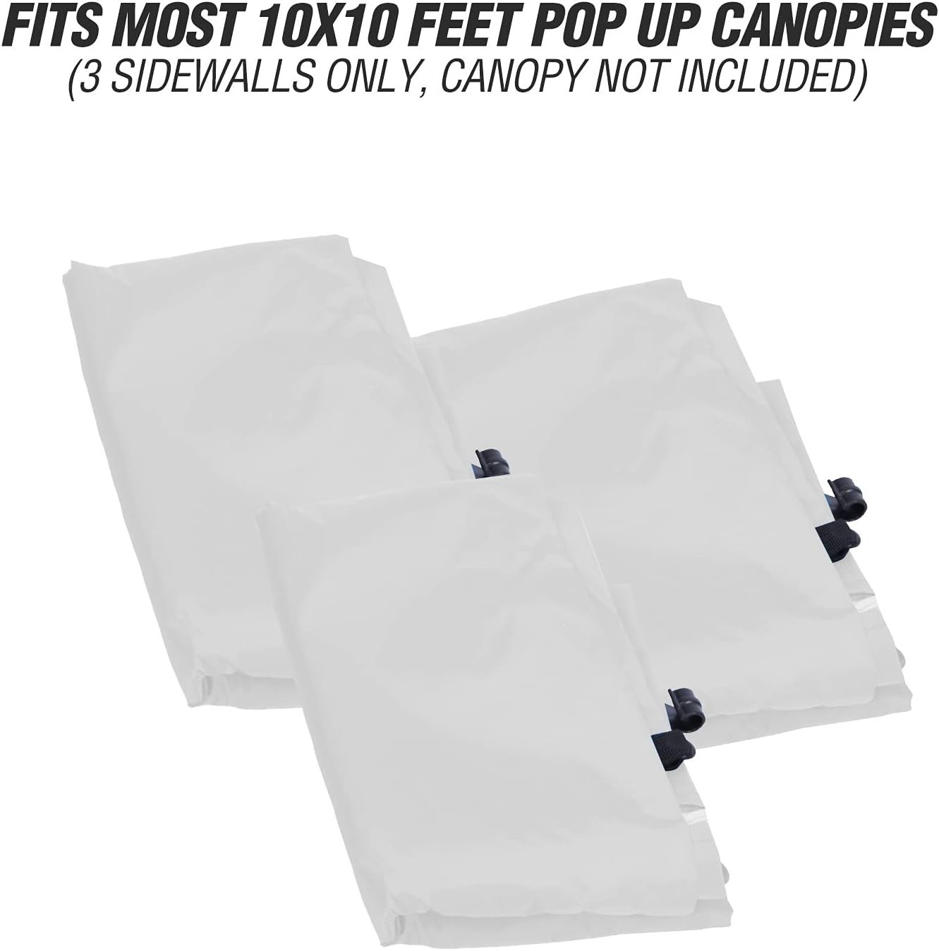 REDCAMP Instant Canopy Sidewall for 10x10ft Pop Up Canopy, 10x6.2ft, 3 Pack Sunw