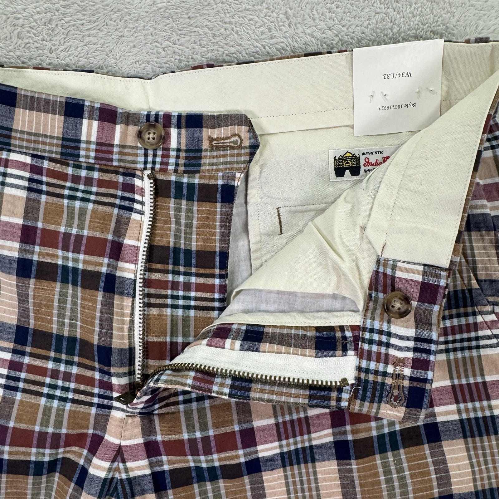 NEW Brooks Brothers Indian Madras Plaid Golf Pants Mens 34x32 Cotton Patchwork thumbnail 5