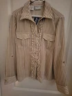 NWT Cathy Che Collared Button Up Ruffle Blouse Size L
