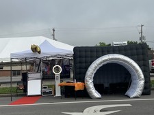 SAYOK Inflatable Photo Booth w/ Built-In LED Light Bar Black/Silver/White