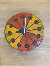 Meridian 1970s Aldo Londi & George Nelson Bitossi Ceramic Wall Clock 14"