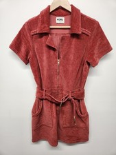 Show Me Your Mumu Women's Outlaw Dress Rose Corduroy, Size Lg. Mini, Belt Accent