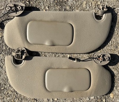 Mercury Mountaineer Ford Explorer 2006-2010 Beige Cloth Lighted Sun Visors OEM