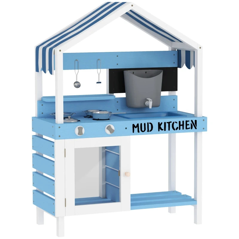 AIYAPLAY Kids Mud Kitchen - Outdoor Play Kitchen for Boys Girls - Blue | TJ Hughes - Image 2