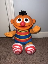 Vtg Playskool Ernie Plush W Rubber Head 16 Tall Sesame Street