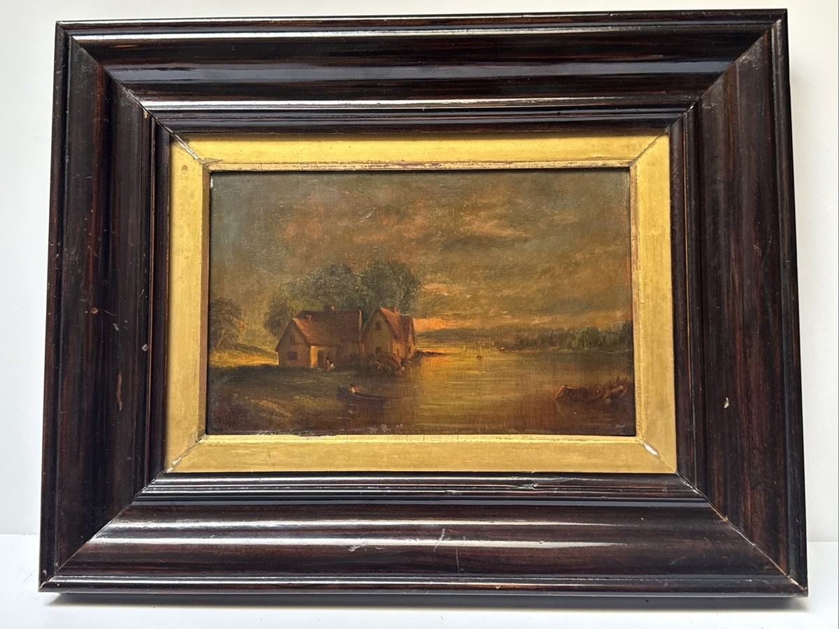 ANTIQUE HENRY MOORE PAINTING LISTED FAMOUS IMPRESSIONIST