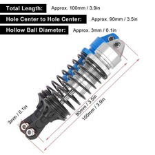100mm Thickening Front Shock Struts Damper Fit for RC 1/10 ECX 2WD Car Model